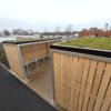 10 space Amazon eco cycle shelter with sedum roof and Sheffield galvanised cycle stand