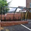 RAL Black 10 Space Moon Cycle Shelter with Toastracks installed outside