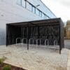 10 Space Amazon Eco Shelter Eco Shelter with black timber cladding and Sheffield cycle stands