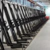 Semi Vertical Cycle Racks installed in an End of Trip Cycle Storage Facility in RAL Jet Black