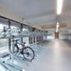 Two Tier Cycle Racks installed in an internal cycle storage facility