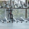 Two Tier Cycle Racks installed in an internal cycle storage facility