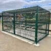 10 Space Cambridge Shelter with Polyester Powder Coating Framework and 10 Space Sheffield Stands installed outside