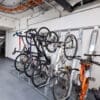 Semi Vertical Cycle Rack installed in under ground bike storage facility