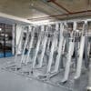 Semi Vertical Cycle Rack installed in under ground bike storage facility