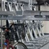 Semi Vertical Cycle Rack installed in under ground bike storage facility