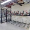 Gas Assisted Two Tier Rack installed in underground commercial building storage