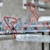 Close of up EasyGrip RAL Red Handles on Gas Assisted Two Tier