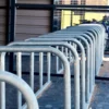 Toastrack Cycle Rack installed within a wooden cycle shelter outside