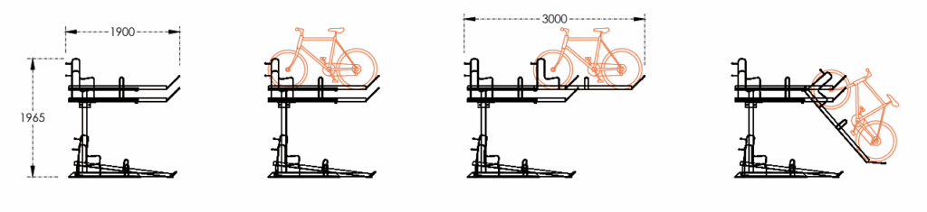 Two Tier Cycle Racks Drawings