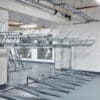 Two Tier Cycle Racks installed in an underground carpark bike storage facility