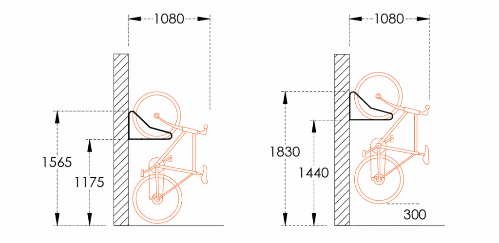 Vertical Bike Rack Drawings
