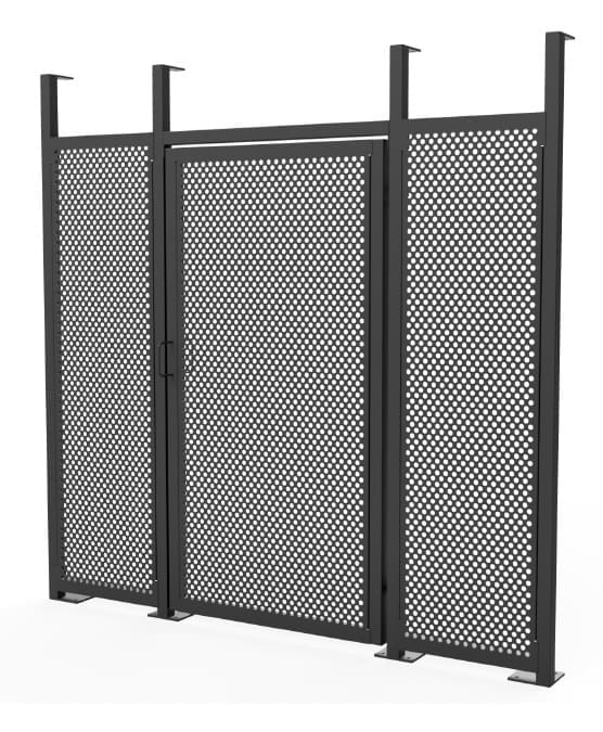 Perforated Mesh Security Fencing Render