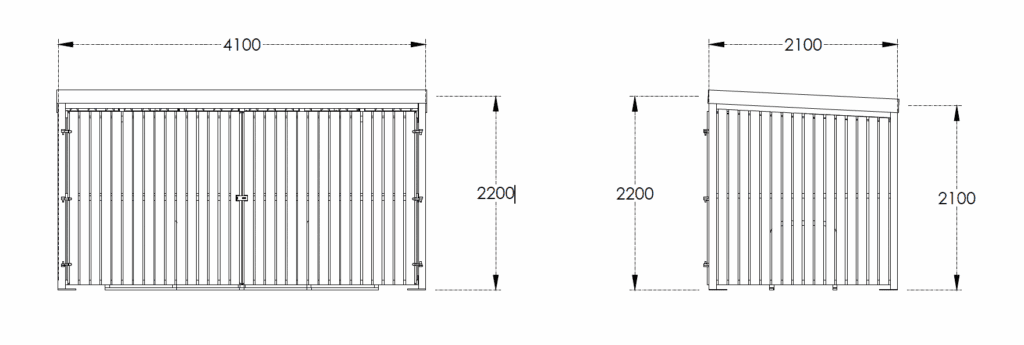 Premium Amazon Eco Cycle Shelter render dimensions 