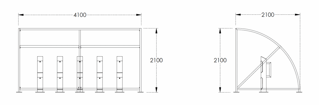 E-Bike Charging Shelter dimensions