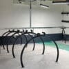 several black powder coated Equilibrium Cycle Stands