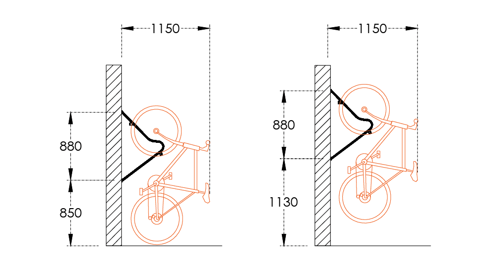 Premium Vertical Bike Rack Web Drawings