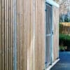 wooden cycle shelter with mesh doors