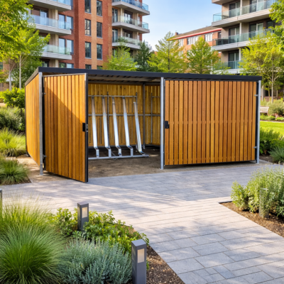 semi vertical amazon eco cycle shelter