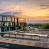 big bird gullwing shelter during sunset