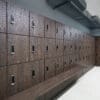 Westminster Clothing Lockers with integrated bench installed in an end of trip facility