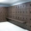 Westminster Clothing Lockers with integrated bench installed in an end of trip facility