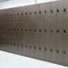 Row of Camden Lockers coloured bronze installed in an underground cycle storage facility focused on End of Trip Facilities