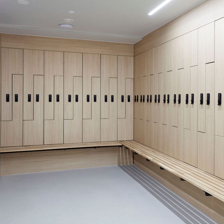 Row of Westminster Lockers installed in an End Of Trip Cycle Commuter Area