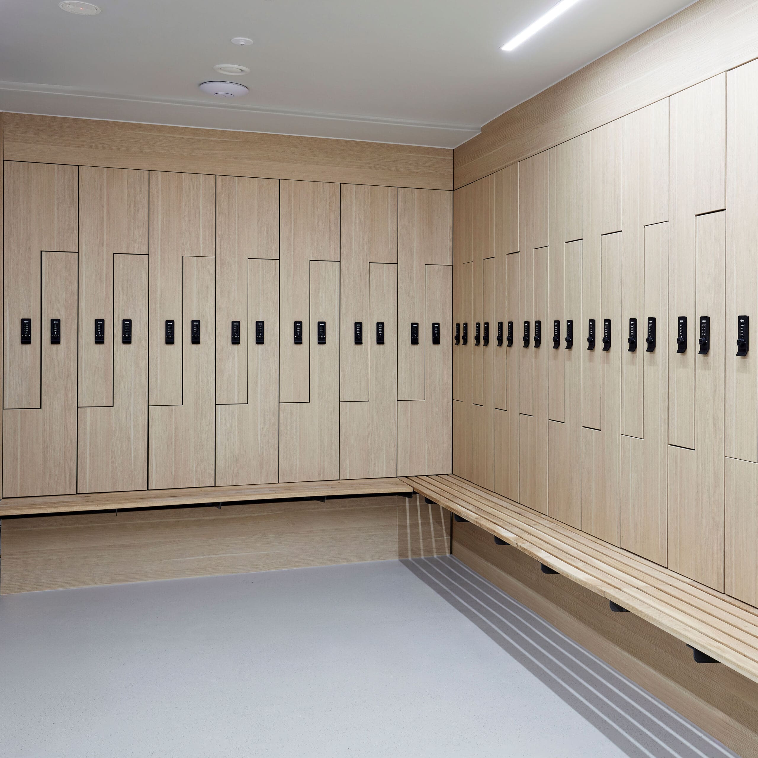 Row of Westminster Lockers installed in an End Of Trip Cycle Commuter Area