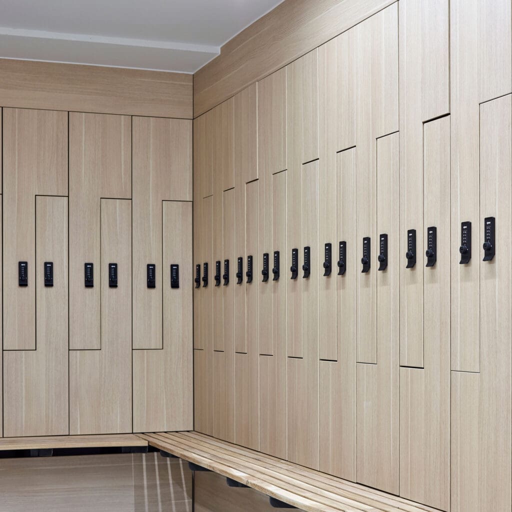 Row of Westminster Lockers installed in an End Of Trip Cycle Commuter Area