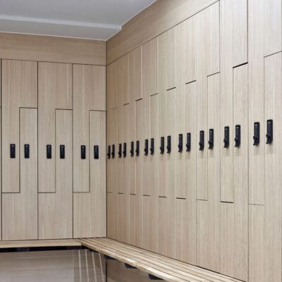 Row of Westminster Lockers installed in an End Of Trip Cycle Commuter Area