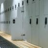 Westminster Clothing Locker with bench installed in internal end of trip facility