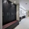 Westminster Locker with bench installed in the locker room of a commercial property
