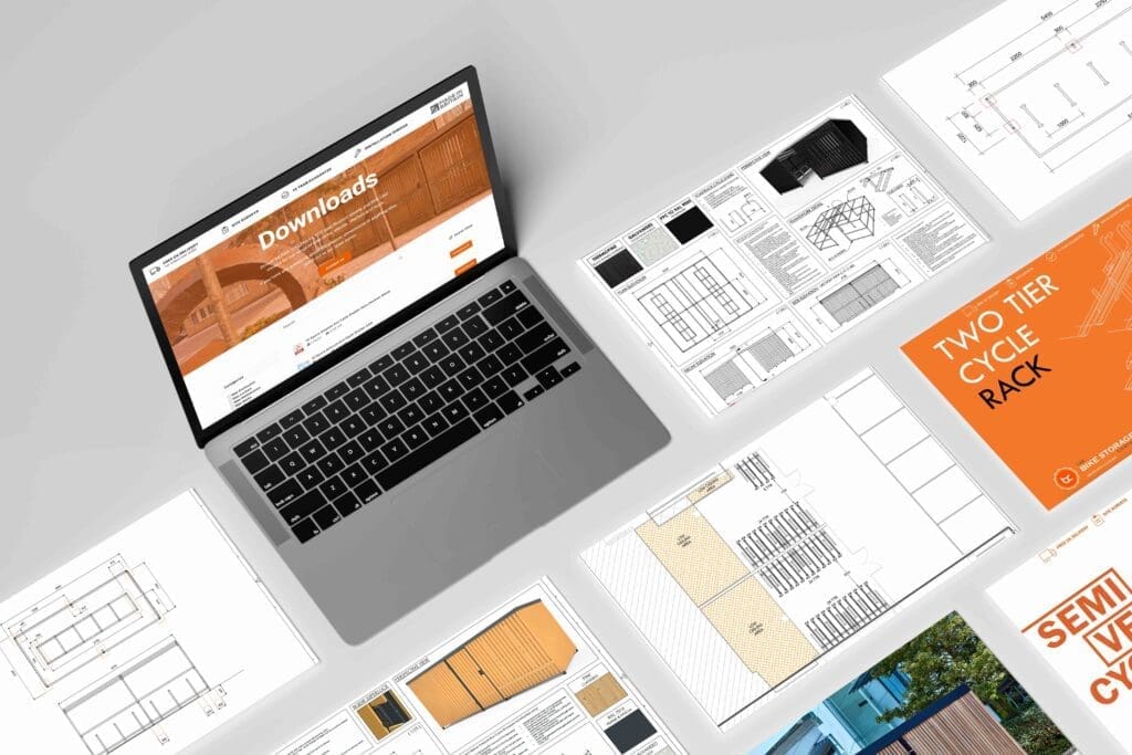 Laptop displaying features of the website download section