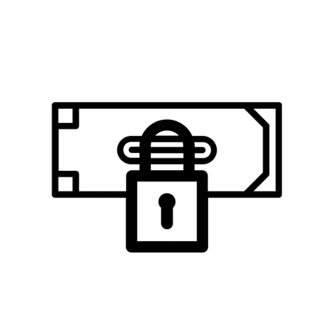 Hasp & Staple render with a padlock and gate outline