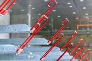 two tier bike rack in underground storage facility