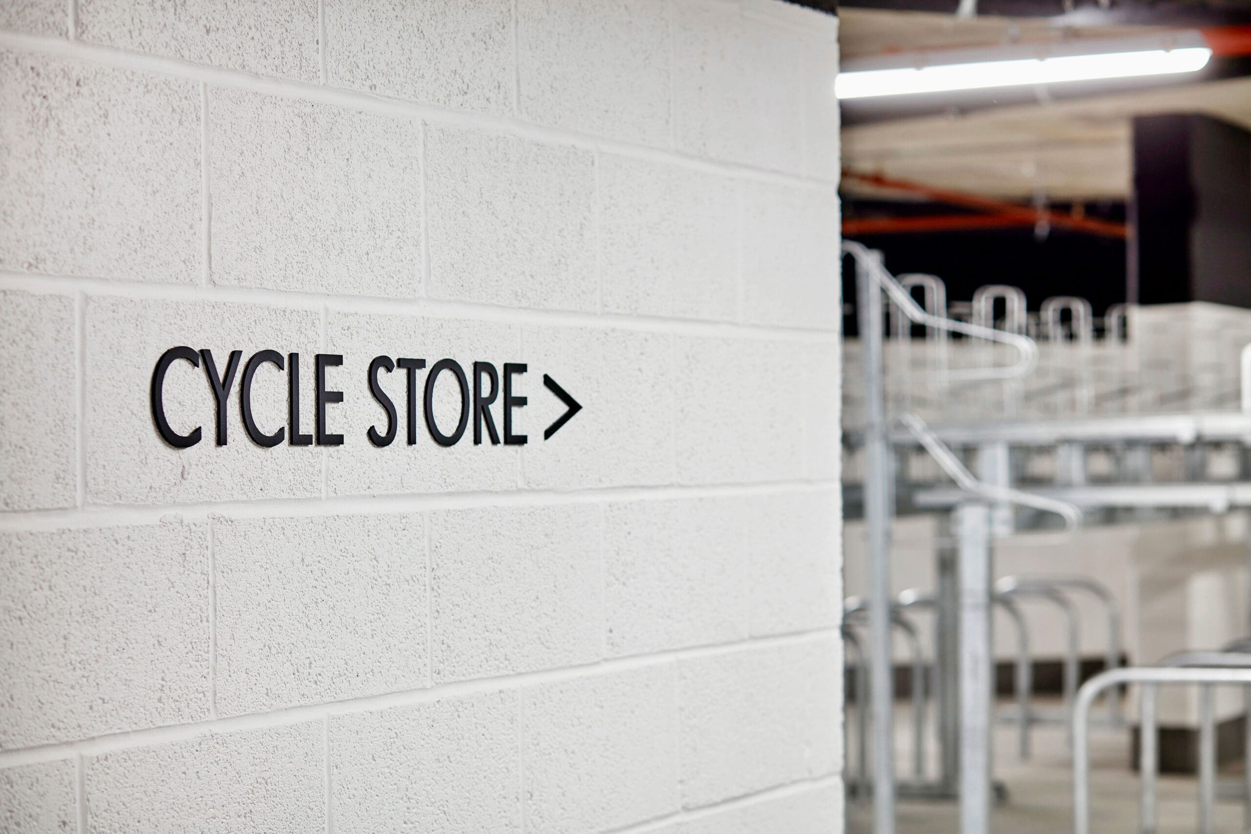 Cycle Storage Area installed underground in a commercial building