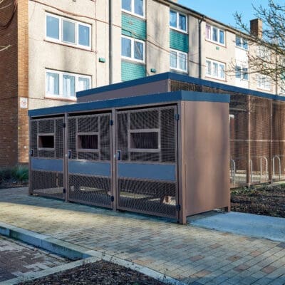 Clement Refuse Station with Mesh Swing Doors