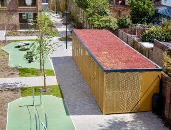 Cycle Enclosure with sedum green roofing