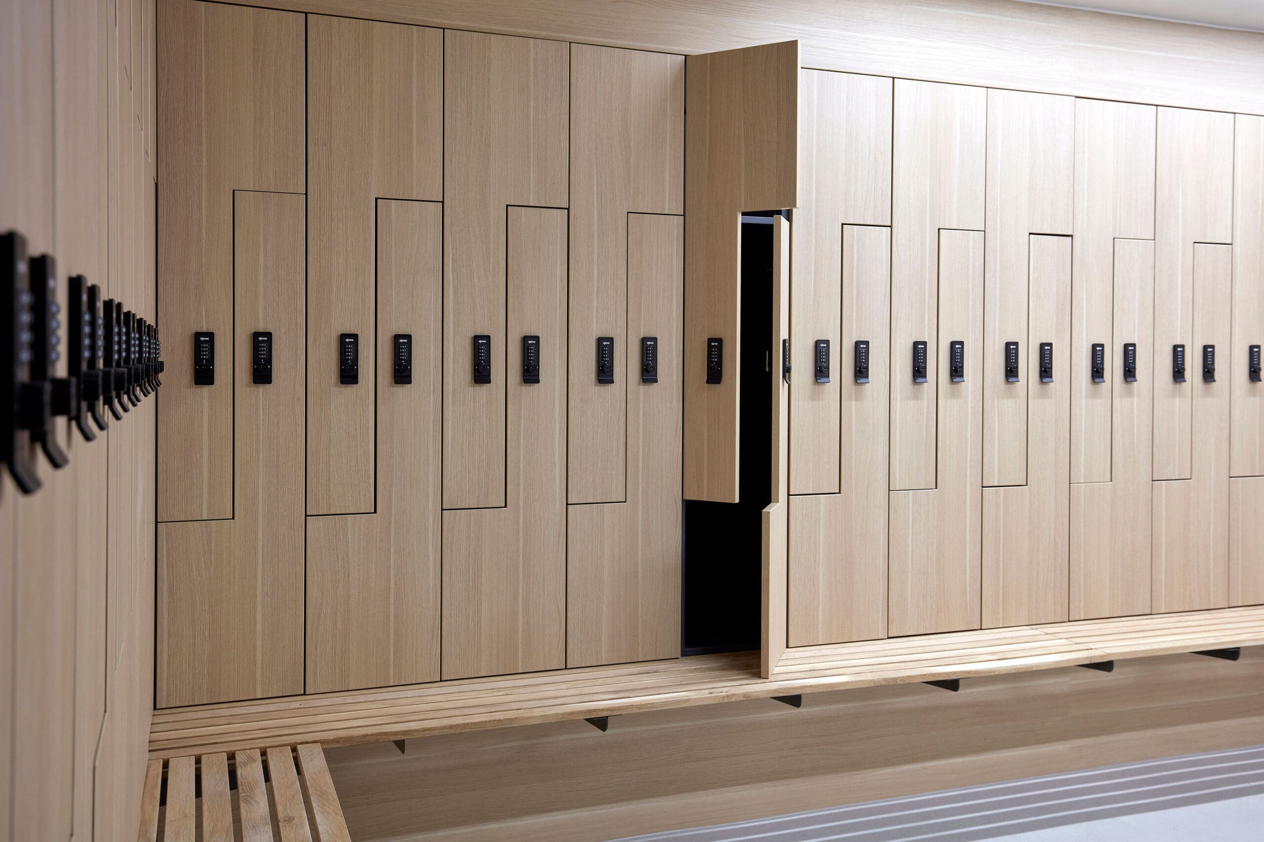 Westminster Lockers installed in an underground end of trip cycle storage area
