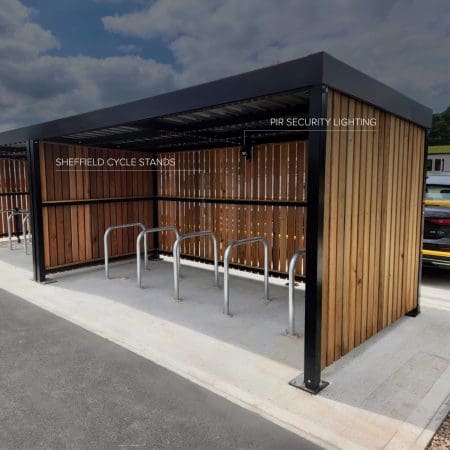 10 Space Amazon Eco Shelter Eco Shelter with black timber cladding