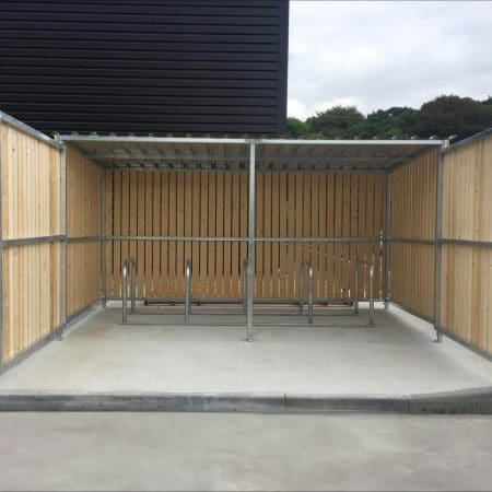 10 Space Amazon Eco Shelter Eco Shelter with timber cladding and swing front gates