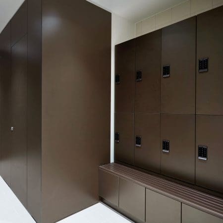 Westminster Locker installed in an underground cycle storage facility, for end of journey facilities.