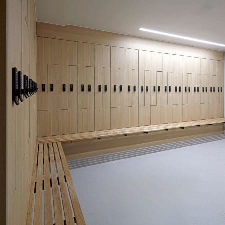 Row of Westminster Lockers installed in an End Of Trip Cycle Commuter Area