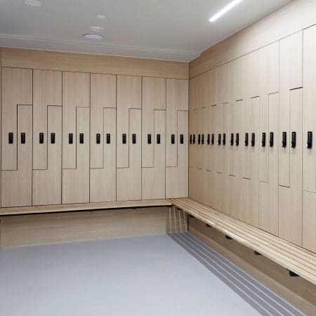 Row of Westminster Lockers installed in an End Of Trip Cycle Commuter Area