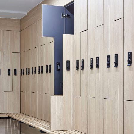 Row of Westminster Lockers installed in an End Of Trip Cycle Commuter Area