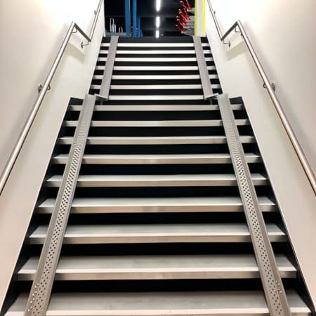 Bike Stair Ramp in a modern cycle storage facility