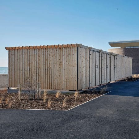 Amazon Eco Bin Store installed outside next to to the beach on the boardwalk