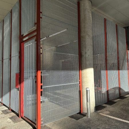 Grated fencing cycle store