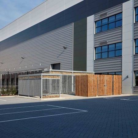 Valor Park Habitat Panel Shelter installed externally in a commercial setting